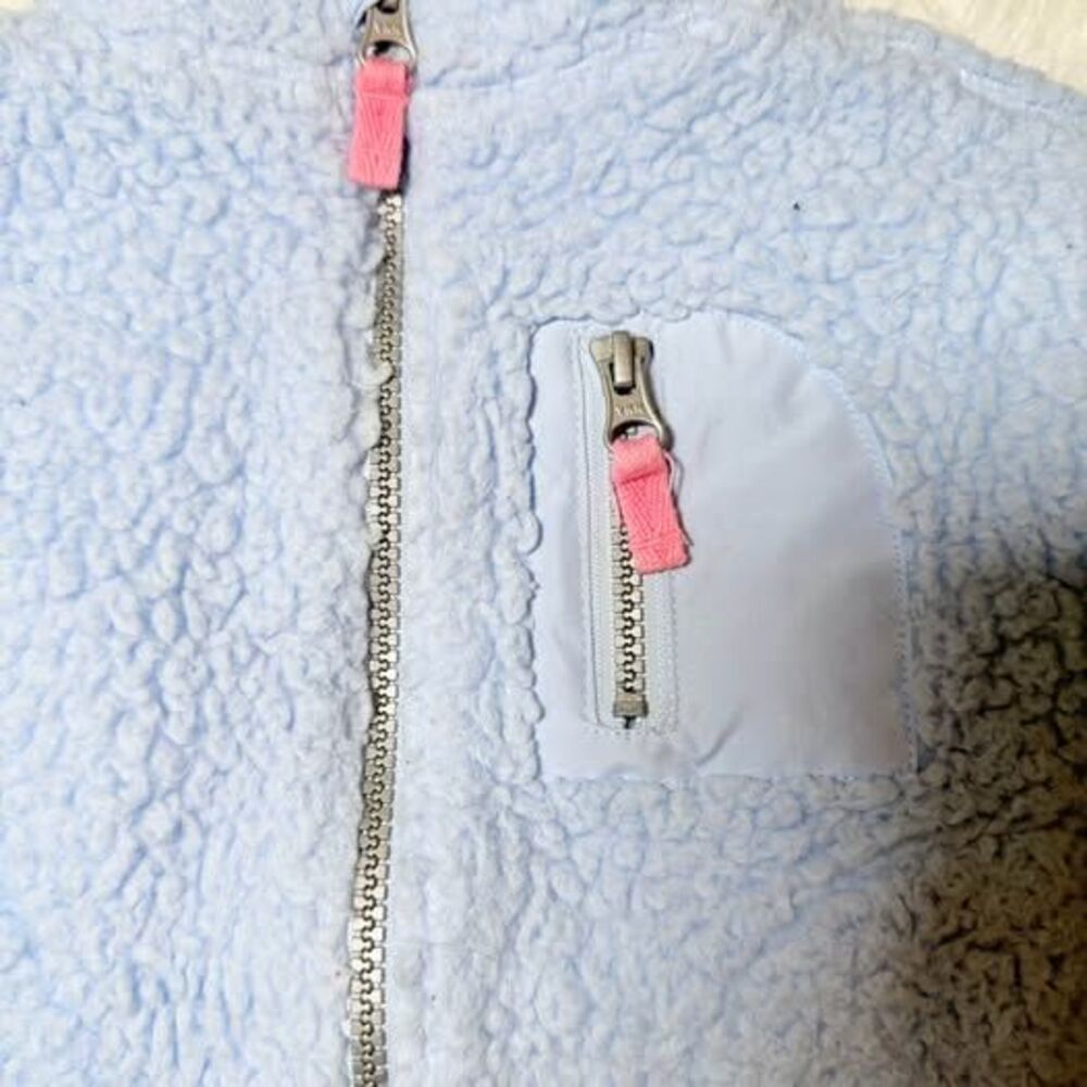 Baby Fleece Jacket 12M Blue Sherpa Zip Up Carter’s Lightweight - Picture 3 of 7
